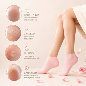 ZERVANI Silicone Socks help repair rough, cracked, peeling, and calloused skin