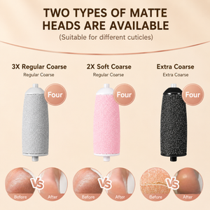 SilkStep roller heads — regular coarse, soft coarse, and extra coarse
